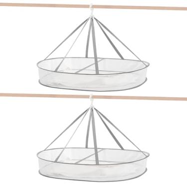 Imagem de Escorredor de roupas de 1 camada, dobrável, secadora de roupas de malha de 80 cm, suporte de secagem de suéter que economiza espaço, suporte para lavanderia, com fixação interna, para roupas, toalhas,