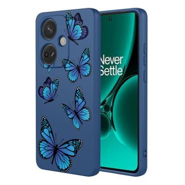Imagem de HTXWXJC Capa de telefone para OnePlus Nord CE3, Oppo K11 5G CPH2569 capa à prova de choque flexível bumper TPU capa macia padrão borboleta capa de telefone para OnePlus Nord CE3 borboleta azul