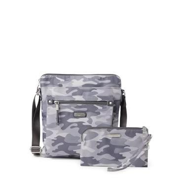 Imagem de Baggallini Bolsa feminina Go Bagg com RFID para celular, Estampa camuflada cinza, One Size