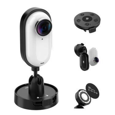 Imagem de TELESIN Suporte magnético 2 em 1 para Insta 360 Go3/Go3s, suporte de tecido com cabeça esférica de rotação de 360°, ângulo fixo flexível, acessórios de câmera de ação para Insta 360 Go3/Go3s