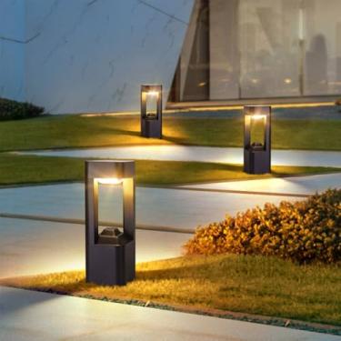 Imagem de Lâmpada de gramado solar ao ar livre contemporânea à prova d 'água Villa Jardim Pátio Bairro Residencial Bairros Lâmpada de gramado (Estilo 34 H30CM Solar 1PCS)