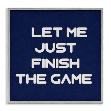 Imagem de Stupell Industries Finish The Game Phrase Framed Giclee Wall Art Design de Anna Quach, moldura cinza, 43 x 43 cm