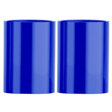 Imagem de Kit 2 Vasos Vitrificado Fibra De Vidro Milão P 50cm Vietnamita Luxo (Azul Royal)
