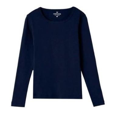 Imagem de Blusa Hering Básica Infantil Menina Manga Longa Azul-Feminino