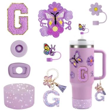 Imagem de Conjunto de acessórios de copo de 15 peças para copo Stanley Cup 850 g 1,134 g copo com alça, incluindo capa de canudo de silicone e bota, tampa à prova de derramamento, pingentes Stanley, pingente de