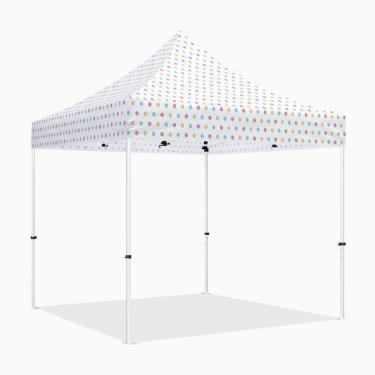Imagem de Tenda de dossel pop-up 25 x 25 cm com paredes laterais, série ABLEM8CANOPY ULTRA8 resistente com cobertura instantânea para eventos comerciais ou esportivos ao ar livre, pátio, tailgate, quintal (bolinhas, sem parede)