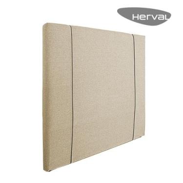 Imagem de Cabeceira Queen Estofada Plan ÉDEZ, 158 cm, Linho Bege - Herval