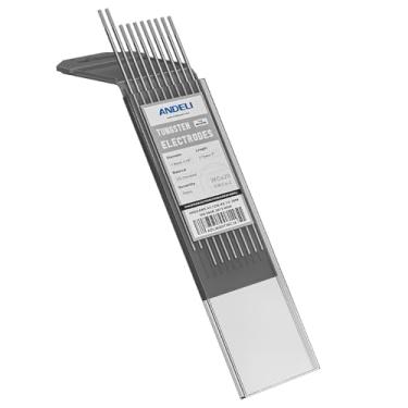 Imagem de ANDELI Eletrodo de tungstênio de soldagem TIG 2% cercado 1/40.6 cm x 17.8 cm (cinza, WC20/EWCe-2) 10 peças