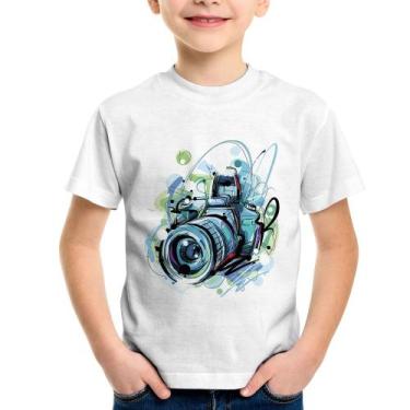Imagem de Camiseta Infantil Câmera Fotográfica - Foca na Moda, Branco, 6