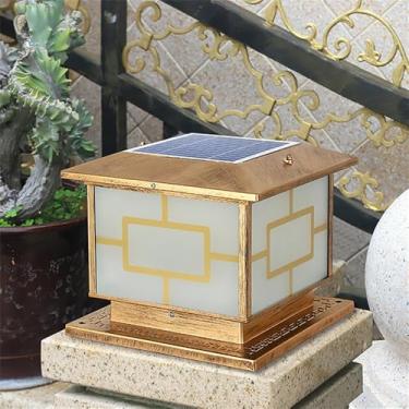 Imagem de Lâmpada de poste solar ao ar livre à prova d 'água para moderno para casa Villa Jardim Pátio Alpendre Encerrando Parede LED Post Lights (F Bronze antigo cor D30CM 1PCS)