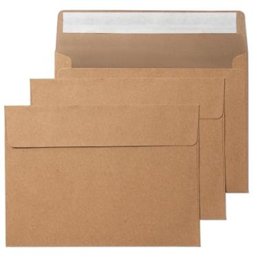 Imagem de Pack It Chic - Envelopes de 10 x 15 cm (250 unidades) Envelopes Kraft A6 para convites, cartões postais, casamentos, fotos, cartas e papéis - 11 x 16 cm