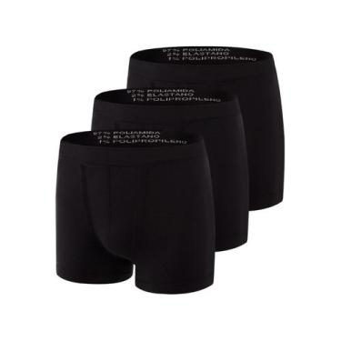 Imagem de Kit com 3 Cuecas Boxer Trifil 4620, Preto, P
