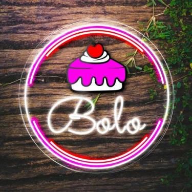Imagem de Painel Neon Led Bolo Aplique Decoração Luminosa Confeitaria - OntheLig