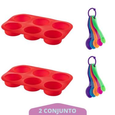 Imagem de Medidora 5 Pçs + Forma de Silicone Cupcake Sortida 2Un - QUALITY HOUSE