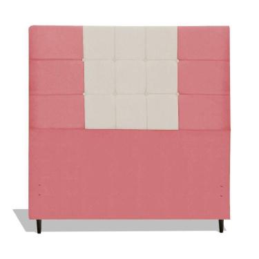 Imagem de Cabeceira Estofada Box Solteiro Encosto Para Cama Maveric 94x126 Composê Rosa/bege