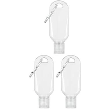 Imagem de 3 porta-chaves de molho picante portáteis transparentes, mini recipientes de ketchup para levar – Chaveiro recarregável de molho picante tamanho de viagem, garrafas de 50 ml, molho picante
