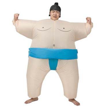 Imagem de OrionVista Inflatable Costume Adult Sumo Wrestling Suits Blow up Costume Adults Fancy Dress Funny Halloween Costumes Party (Blue)