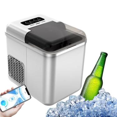 Imagem de 1.3l MáQuina De Fazer Gelo De Bancada Para Casa,Tamanho AjustáVel Do Cubo De Gelo,MáQuina De Fazer Gelo De Bancada Para Casa,Autolimpante,Acompanha Cesta E Pá Para Cozinha, EscritóRio, Bar E Festa