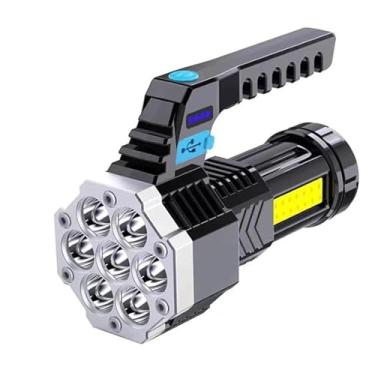 Imagem de Lanterna De Led Alta Potência Recarregável até 7 Leds Usb Portátil Ultra Brilhante De Longo Alcance, À prova d'água, Ideal para Camping, Emergências e Atividades ao Ar Livre