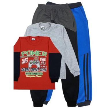 Imagem de Kit Completo Roupas De Frio 2 Camisetas 2 Calças - Paraíso Do Conjunto