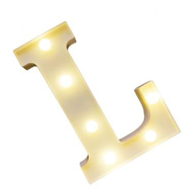 Imagem de LEDs de Alfabetos Leves, Brancos Quentes Constantes Luminárias de Luz Brilhante Assinam Luz para o Engajamento Decoração de Casamento da Festa (L)