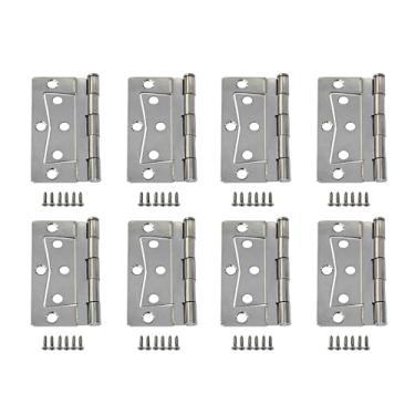 Imagem de QCAA Dobradiça de borboleta pesada sem encaixe para casa móvel/trailer, 8,9 cm, pino solto removível, níquel acetinado, pacote com 8, feito em Taiwan