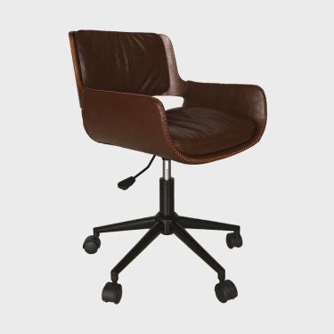 Imagem de Cadeira de Escritório Office Mônaco Giratória e Regulagem de Altura pu Marrom G56 - Gran Belo