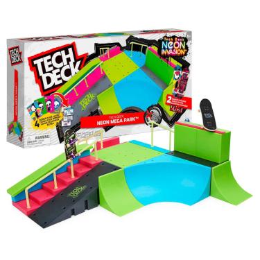 Imagem de Skate De Dedo Tech Deck Mega Rampa Pista X-connect Neon - Sunny