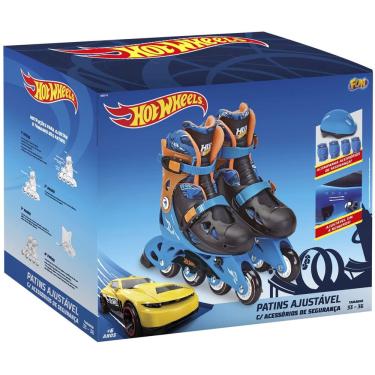 Imagem de Patins Hot Wheels Ajustável c/ Segurança M2 33/36 Fun F00109