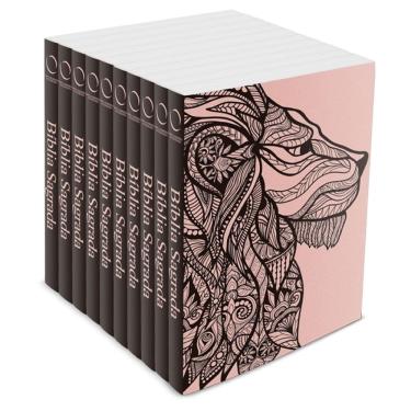 Imagem de Kit com 10 Bíblias do Leão Rosa - Brochura - naa