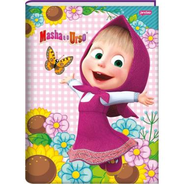 Imagem de Caderno Brochura Masha e o Urso 96 Folhas Jandaia Capa Dura Brilho