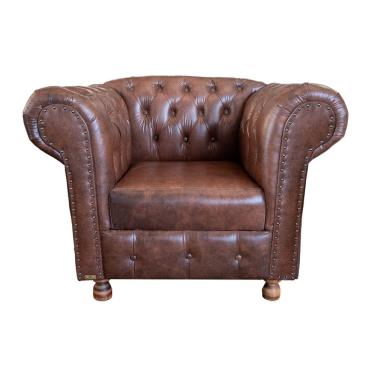 Imagem de Duas Poltronas Chesterfield Capitone Courano Marrom / Decoracao, sala tv estar, barbearia