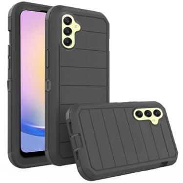 Imagem de Asuwish Capa de telefone para Samsung Galaxy A25 5G/A24 4G/M34/F34, capa de celular híbrida à prova de choque de grau militar, acessórios móveis de proteção rígida robusta de corpo inteiro A 25 25A