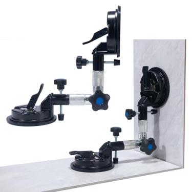 Imagem de Pacote com 2 braçadeiras de montagem de costura de bancada de ângulo reto de 90 graus com ventosas a vácuo de 15 cm para alavanca de costura profissional sem costura, cerâmica, lajes de granito, pedra