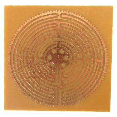 Imagem de Gráfico em Placa de Fenolite com Cobre 14cm - 029 Labirinto de Chartres