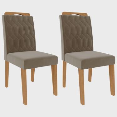 Imagem de Cadeiras de mdf Para Sala de Jantar 02 Pçs Paola Cimol Nature/Joli