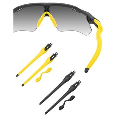 Imagem de HILEEN Óculos de sol de substituição preto fosco para óculos de sol Oakley Radar EV Path Pitch Advancer - preto + amarelo