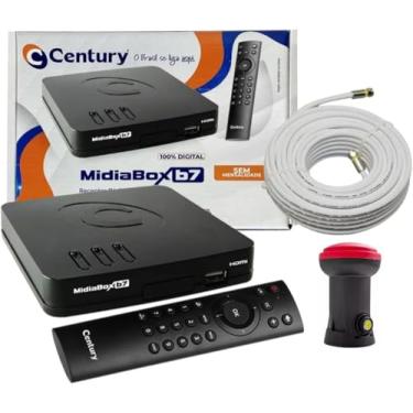 Imagem de Kit Receptor Digital B7 + LNBF Simples + Cabo 15M