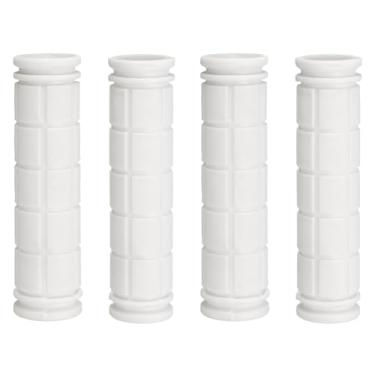 Imagem de HARFINGTON 2 pegas de guidão de bicicleta antiderrapante de borracha cogumelo para guidão de 7/20.3 cm para mountain road dobrável MTB BMX scooter cruiser triciclo cadeira de rodas, branco