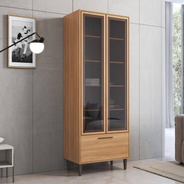 Imagem de Cristaleira 2 Portas com Vidro Fumê 1 Gaveta Jade Delmarco