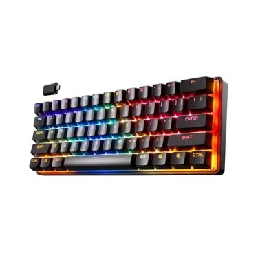 Imagem de SteelSeries Apex Pro Mini Wireless-Teclado gaming mecânico – o teclado mais rápido do mundo, acionamento ajustável, fator de forma compacto de 60% - Bluetooth 5.0 a 2,4 GHz, teclado americano (QWERTY)