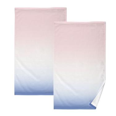 Imagem de Blush Horizon Gradient-26 Toalhas de banho de algodão 2 peças, toalhas de mão pequenas, toalhas de banho absorventes, toalhas de banho de secagem rápida, toalhas decorativas para banheiro, cozinha