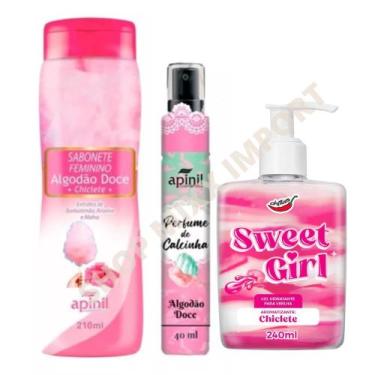 Imagem de KIT Sweet Girl Gel Hidratante + Sabonete Íntimo + Perfume de Calcinha 