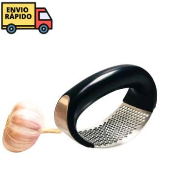 Imagem de Espremedor e Amassador Triturador de Alho Inox Manual Prático Fácil De