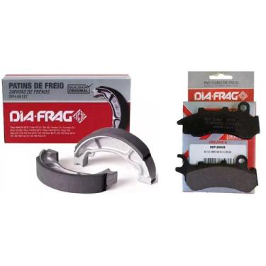 Imagem de Kit patim lona de freio 0.25 honda pcx 150 2019 a 2020 + pastilha - DI