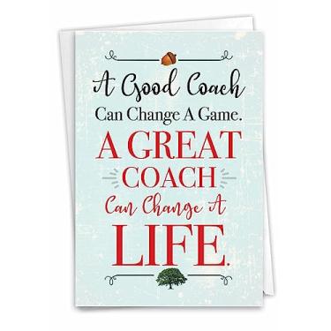 Imagem de NobleWorks - 1 cartão de agradecimento do treinador - Gratidão ao esporte em equipe, cartão de agradecimento de atleta escolar com envelope - Treinador que muda a vida C3127TYG