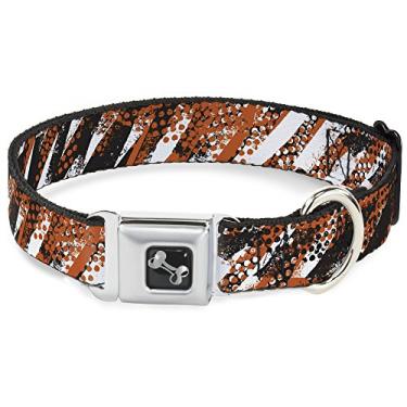 Imagem de Buckle-Down Coleira para cães com fivela de cinto de segurança – Laranja grunge – 3,8 cm de largura – Serve para pescoço de 40,6 a 58,4 cm – Médio, multicolorido (DC-W30734-WM)