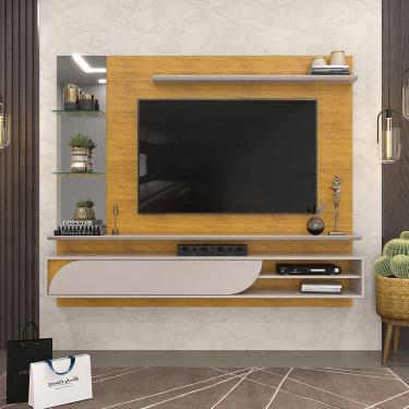 Imagem de Painel para TV até 60 Polegadas com Espelho Ravi Cedro Bali Dj Móveis 
