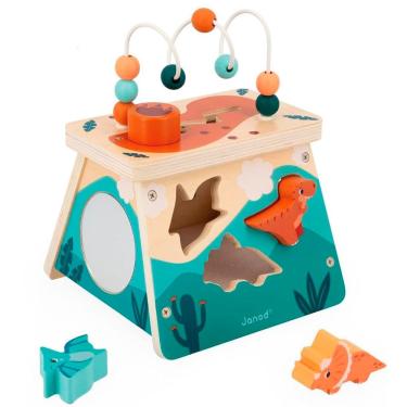 Imagem de Brinquedo Educativo Multiatividades 4 em 1 Vulcão Dino Em Madeira