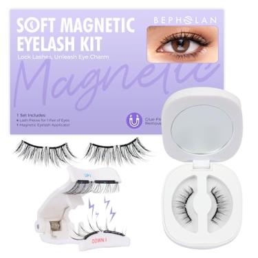 Imagem de BEPHOLAN Cílios Magnéticos Macios Bepholan Com Aplicador, Sem Necessidade De Cola, Cílios Magnéticos Reutilizáveis, Aparência Natural, Fáceis De Usar E Remover, Cílios Postiços À Prova D'Água E Sem
